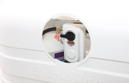 Flame King Dual 20LB LP Propane Tank Light Plastic Heavy Duty Cover Rv Trailer White