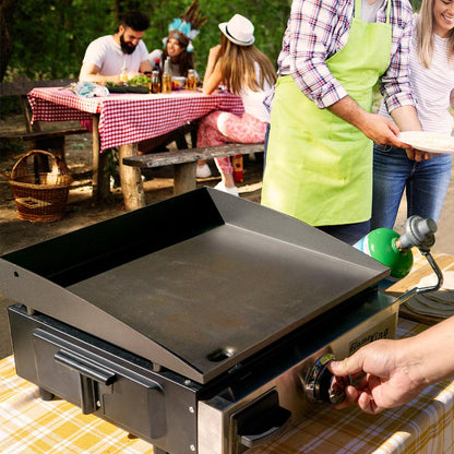 Flame King Flat Top Portable Propane Cast Iron Grill Griddle