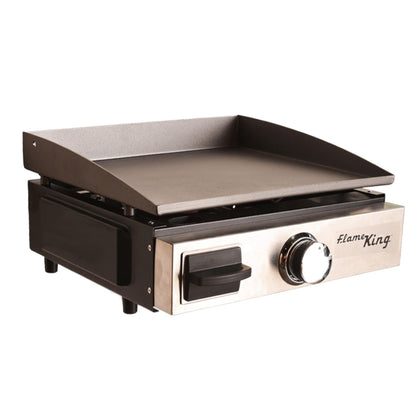 Flame King Flat Top Portable Propane Cast Iron Grill Griddle