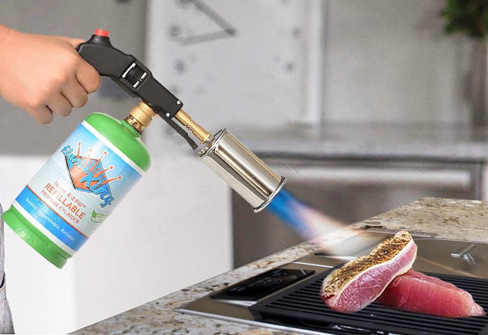 Flame King High Intensity Propane Cooking Searing Torch with Electric Start & Comfort Handle