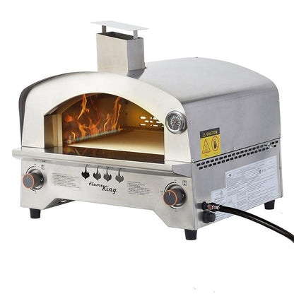 Flame King Outdoor Portable Stainless Steel Propane Pizza Oven Gas With Stone