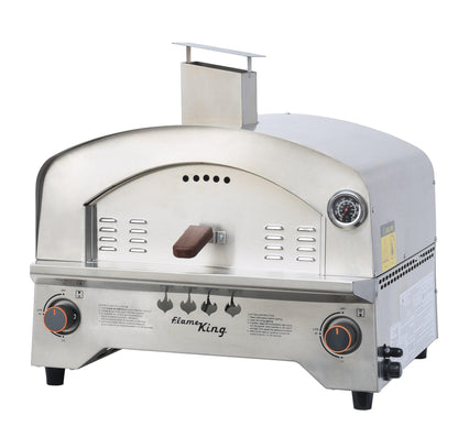 Flame King Outdoor Portable Stainless Steel Propane Pizza Oven Gas With Stone