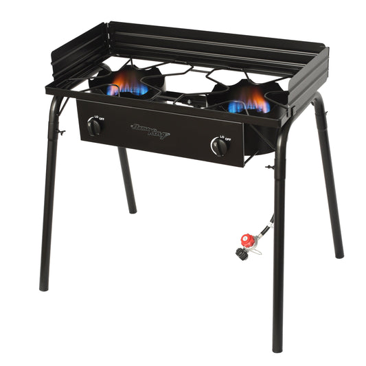 Flame King Outdoor Propane Double Dual Burner Cooker Stove