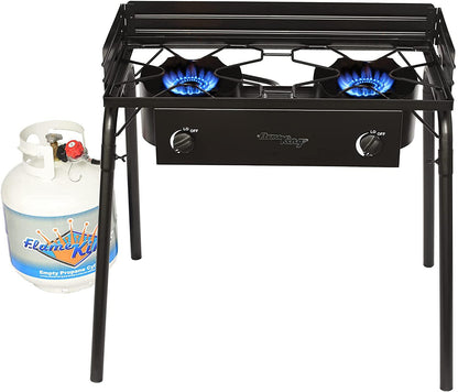 Flame King Outdoor Propane Double Dual Burner Cooker Stove