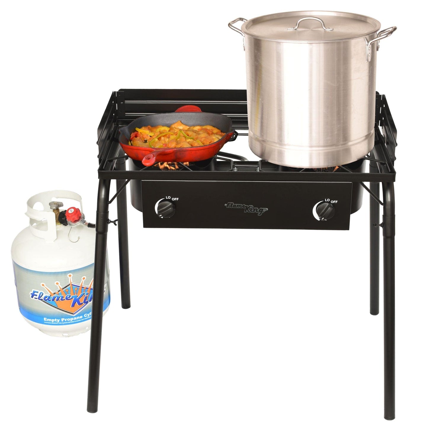 Flame King Outdoor Propane Double Dual Burner Cooker Stove