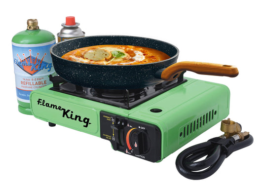 Flame King Portable Butane & Propane Gas Stove with Single Burner