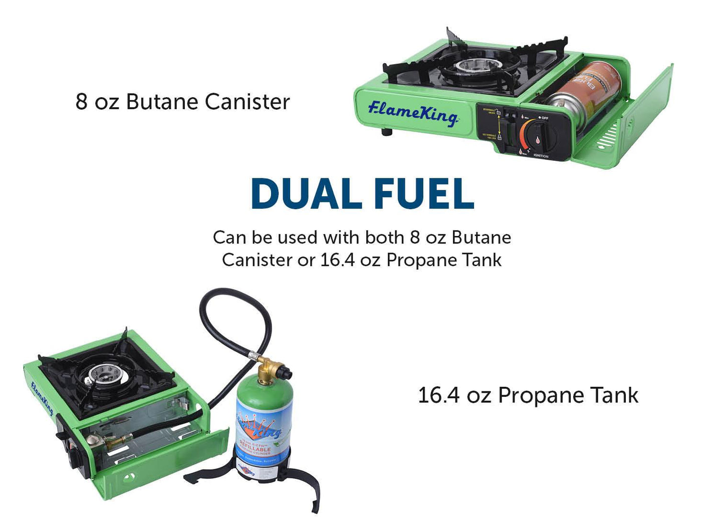 Flame King Portable Butane & Propane Gas Stove with Single Burner