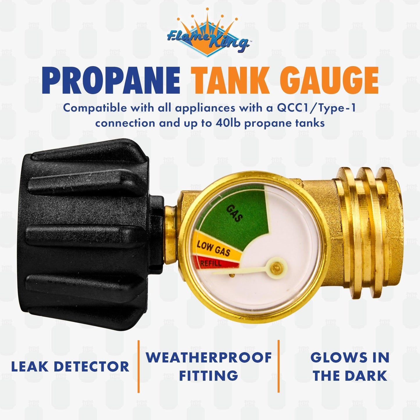 Flame King Propane Gas Level Indicator Check Gauge Meter For Propane Tanks Cylinders