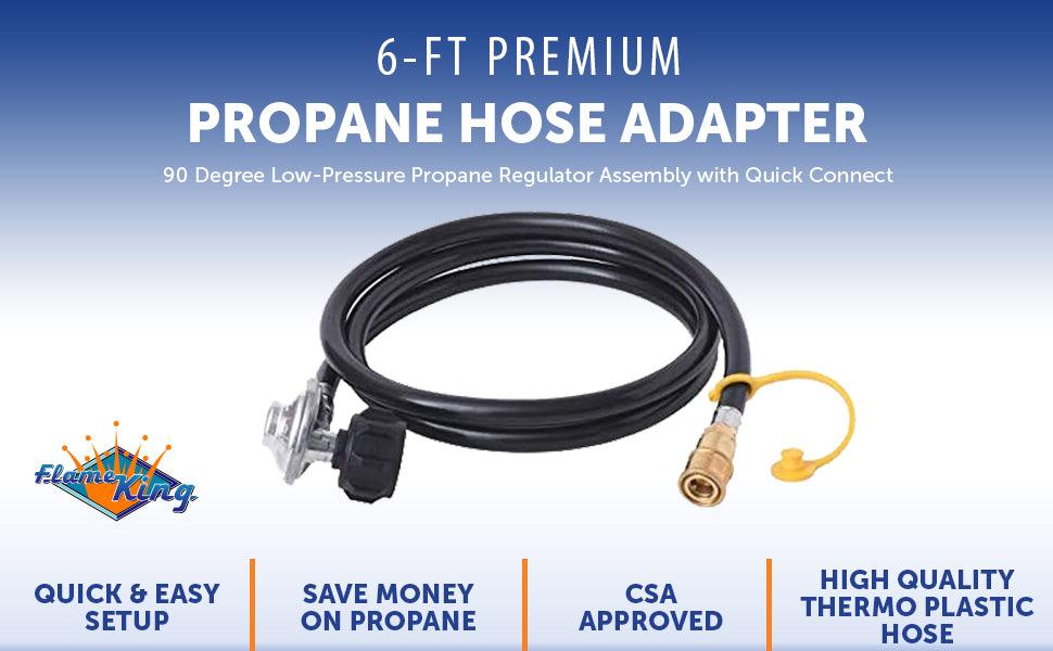 Flame King Propane Regulator Hose with Quick Connect – 6 feet