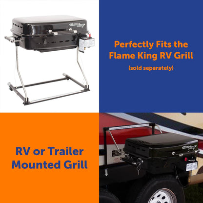 Flame King RV Camper Trailer Mounting Rack for Flame King Propane Portable Grill or Griddle