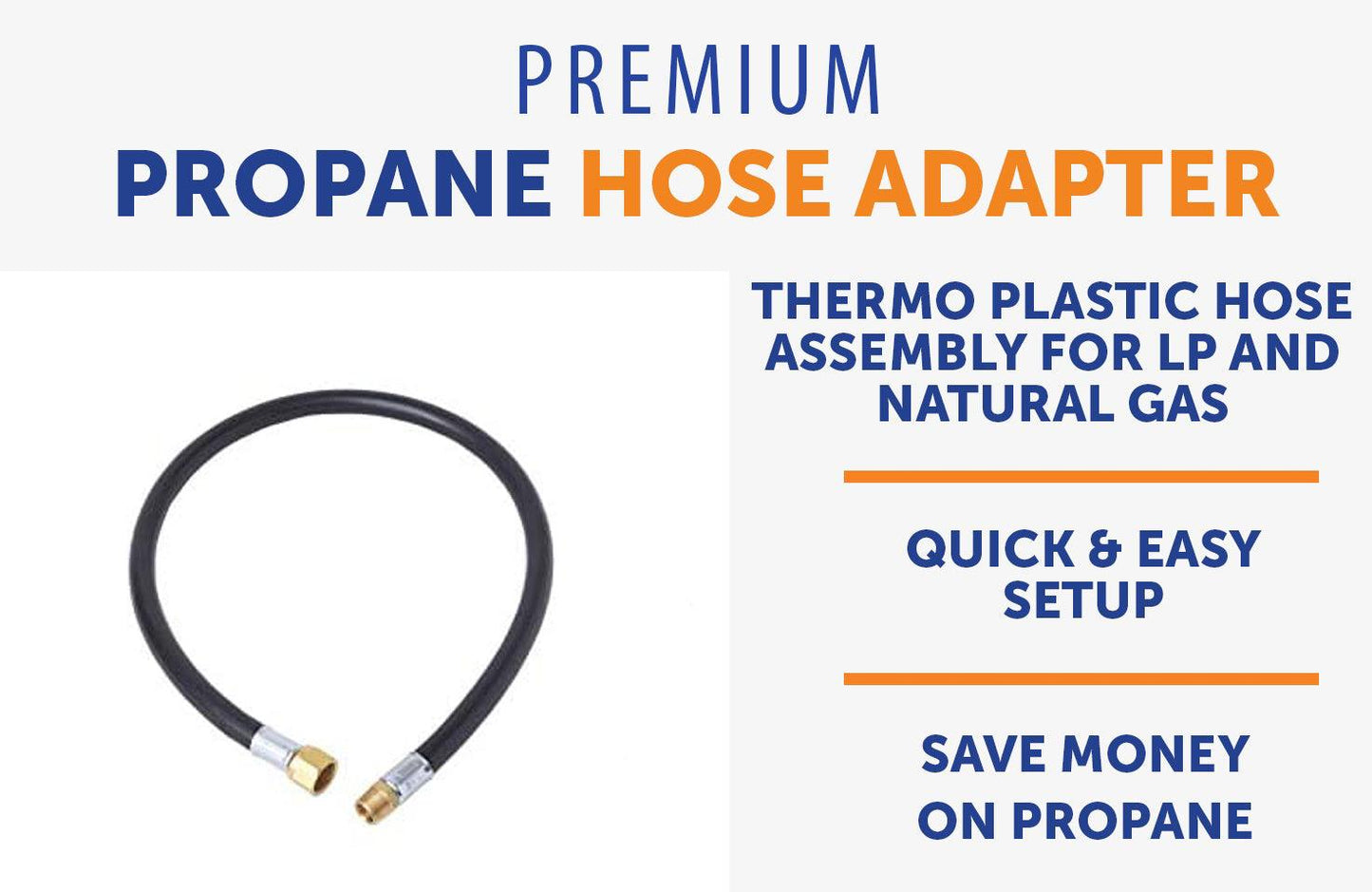 Flame King Thermo Plastic Hose Assembly for LP and Natural Gas, 32 Inch, 3/8 Inch