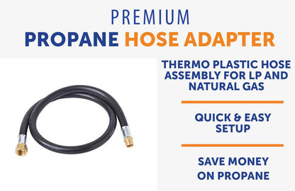 Flame King Thermo Plastic Hose Assembly for LP and Natural Gas, 40 Inch, 3/8 Inch