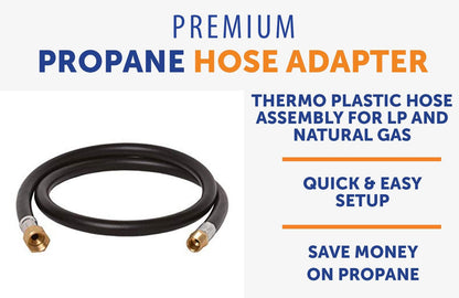 Flame King Thermo Plastic Hose Assembly for LP and Natural Gas, 48 Inch, 3/8 Inch