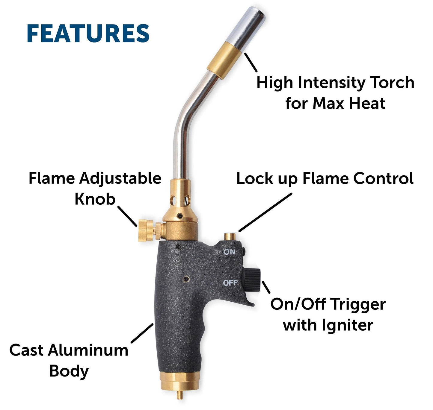 Flame King Welding Professional Auto-Ignition Max Heat Propane Torch Head