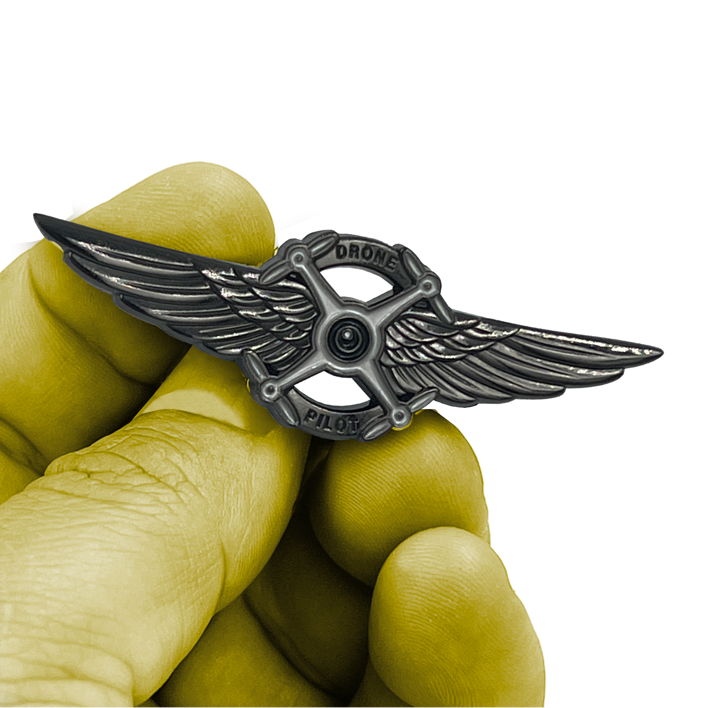 BL5-013 Full size UAS FAA Commercial Drone Pilot Wings pin Black Tactical