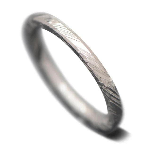 Twilight Damascus Steel Wedding Ring Band