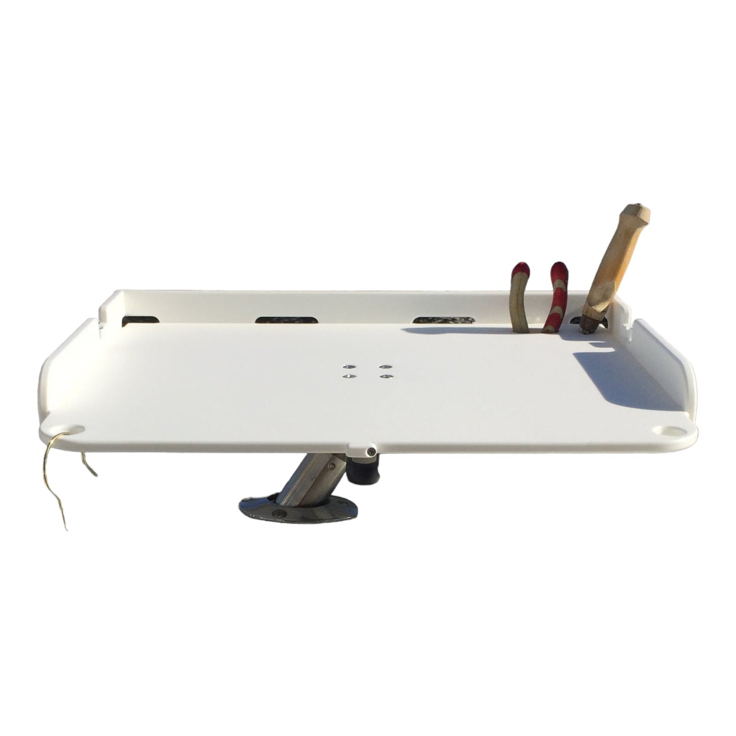 The Docktail Boat Table Caddy plus Bait Table Includes All Angle Adjustable Rod Holder Mount