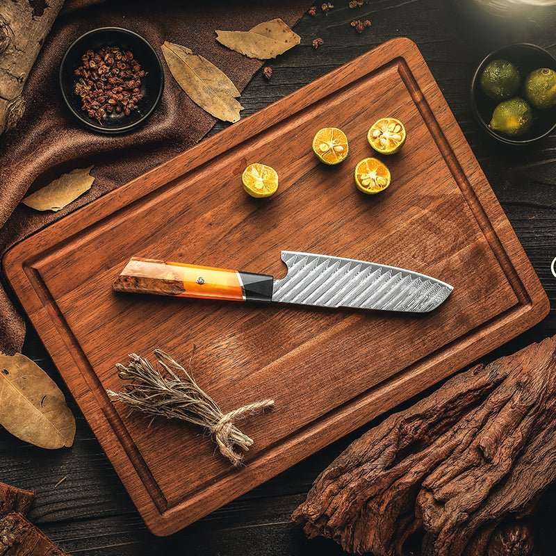 Elite Series VG10 Damascus Knife Set with Exotic Burl Wood Handle