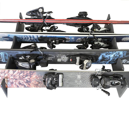 TRAPSKI LowPro 4 L Ski and Snowboard Rack Insert for Rooftop Cargo Box | High Quality Marine Grade HDPE Plastic | Premium Strap Included | 3 Year Warranty | Made in the USA | Veteran Owned Business