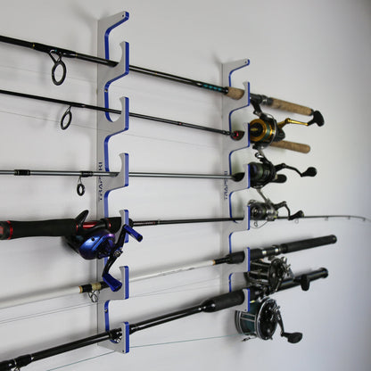 TRAPSKI Premium Fishing Rod/Pole Holder Rack Organizers | Wall or Ceiling or Boat Mounted Fishing Rod Rack | Durable Marine Grade HDPE Plastic | Stackable Storage