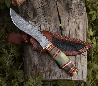 Mythic Kukri Knife with Bone & Brass Handle