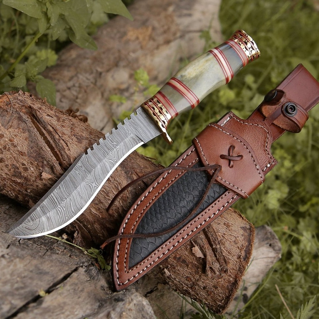 Mythic Kukri Knife with Bone & Brass Handle