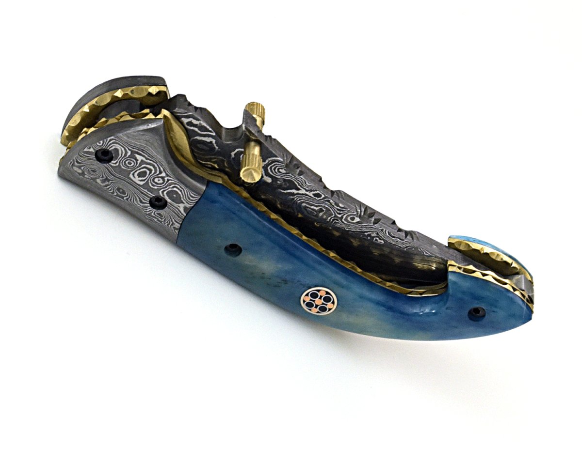 Dionysus Gentleman's Pocket Knife with Bone Handle & Leather Sheath