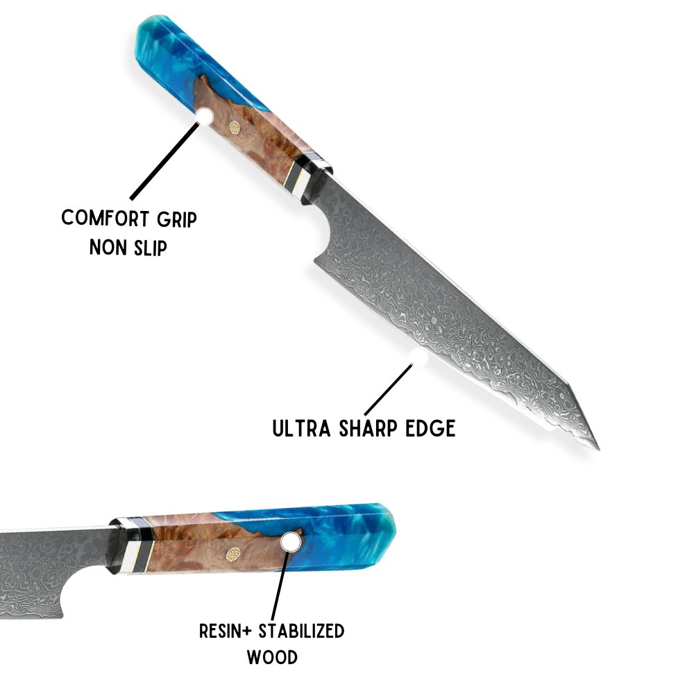 Nirvana VG10 Damascus Chef's Knife with Exotic Olive Wood Handle