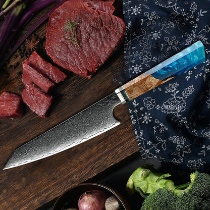 Nirvana VG10 Damascus Chef's Knife with Exotic Olive Wood Handle