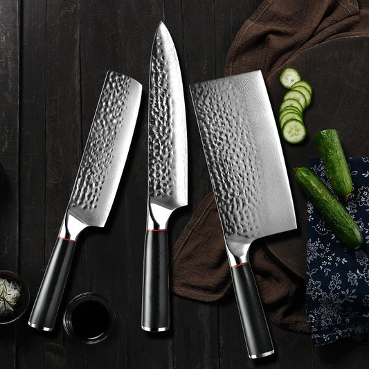 Noir Professional Chef Knife Set with G10 Handle