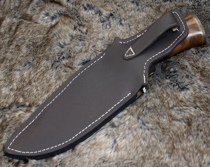 Oblivion Damascus Bowie Knife with Exotic Rosewood Handle