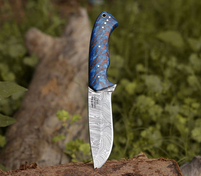 Odin Damascus Steel Knife with Pine Cone Handle