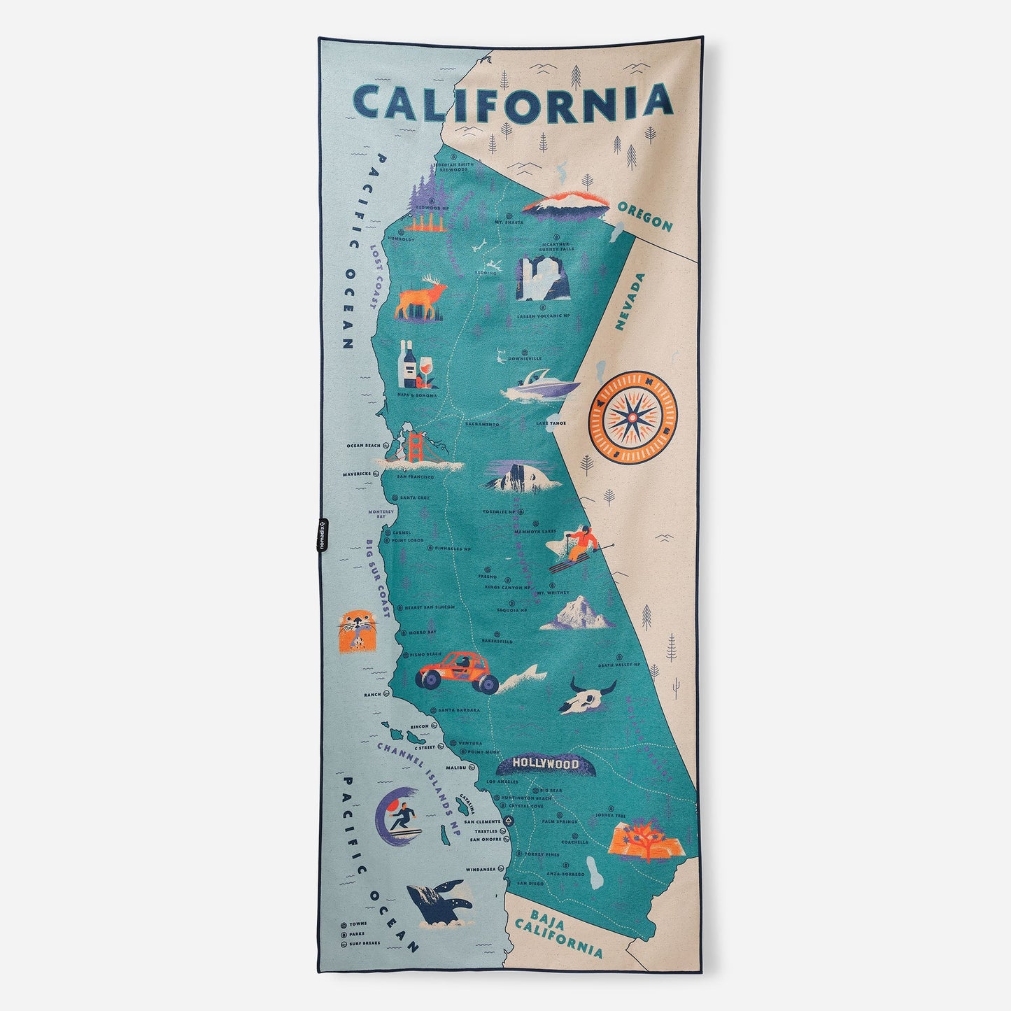 Original Towel: California Map Towel 2
