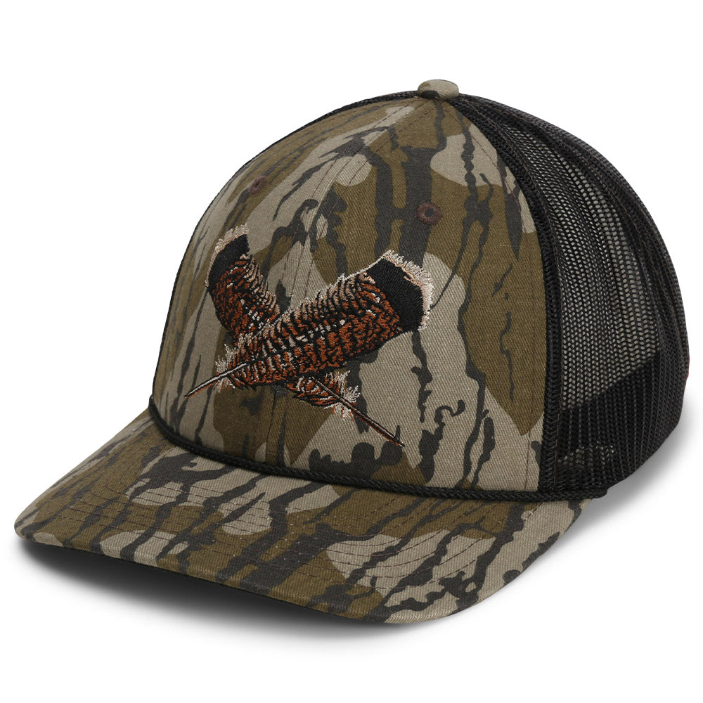 Mossy Oak Bottomland Turkey Feather Meshback Cap