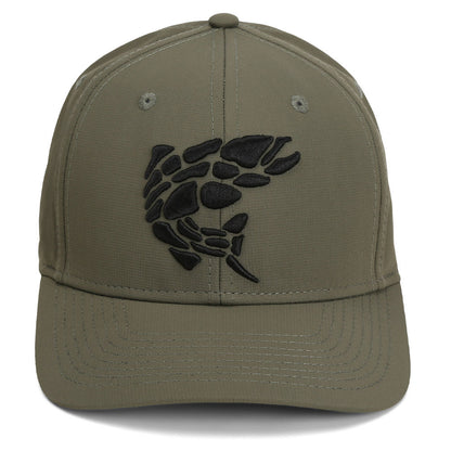 Rock Fish 3-D Puff Embroidery Performance RipStop Fishing Hat