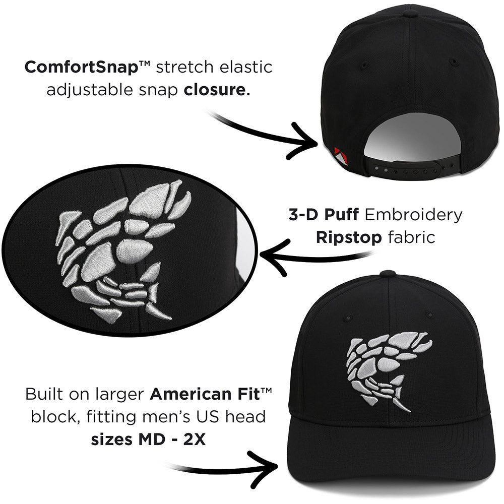 Rock Fish 3-D Puff Embroidery Performance RipStop Fishing Hat