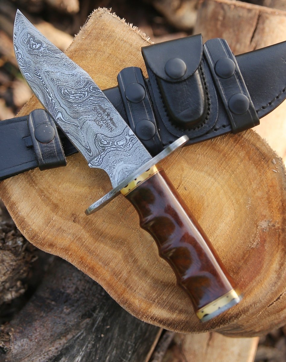 Paragon Damascus Bowie Knife with Exotic Rosewood Handle