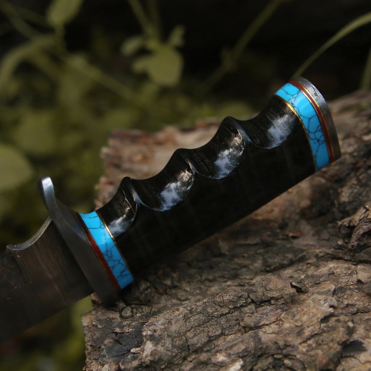 Phantom Hunting & Survival Bowie Knife with Stacked Leather Handle