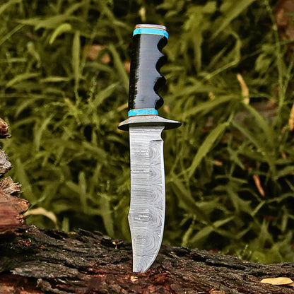 Phantom Hunting & Survival Bowie Knife with Stacked Leather Handle