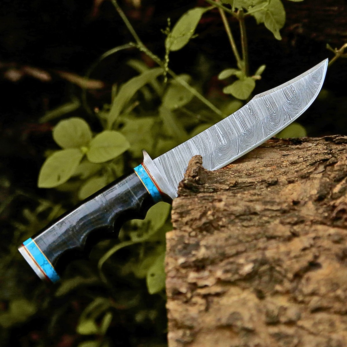 Phantom Hunting & Survival Bowie Knife with Stacked Leather Handle