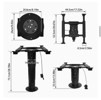 Aluminum Pneumatic Table Leg with Four-Way Adjustment
