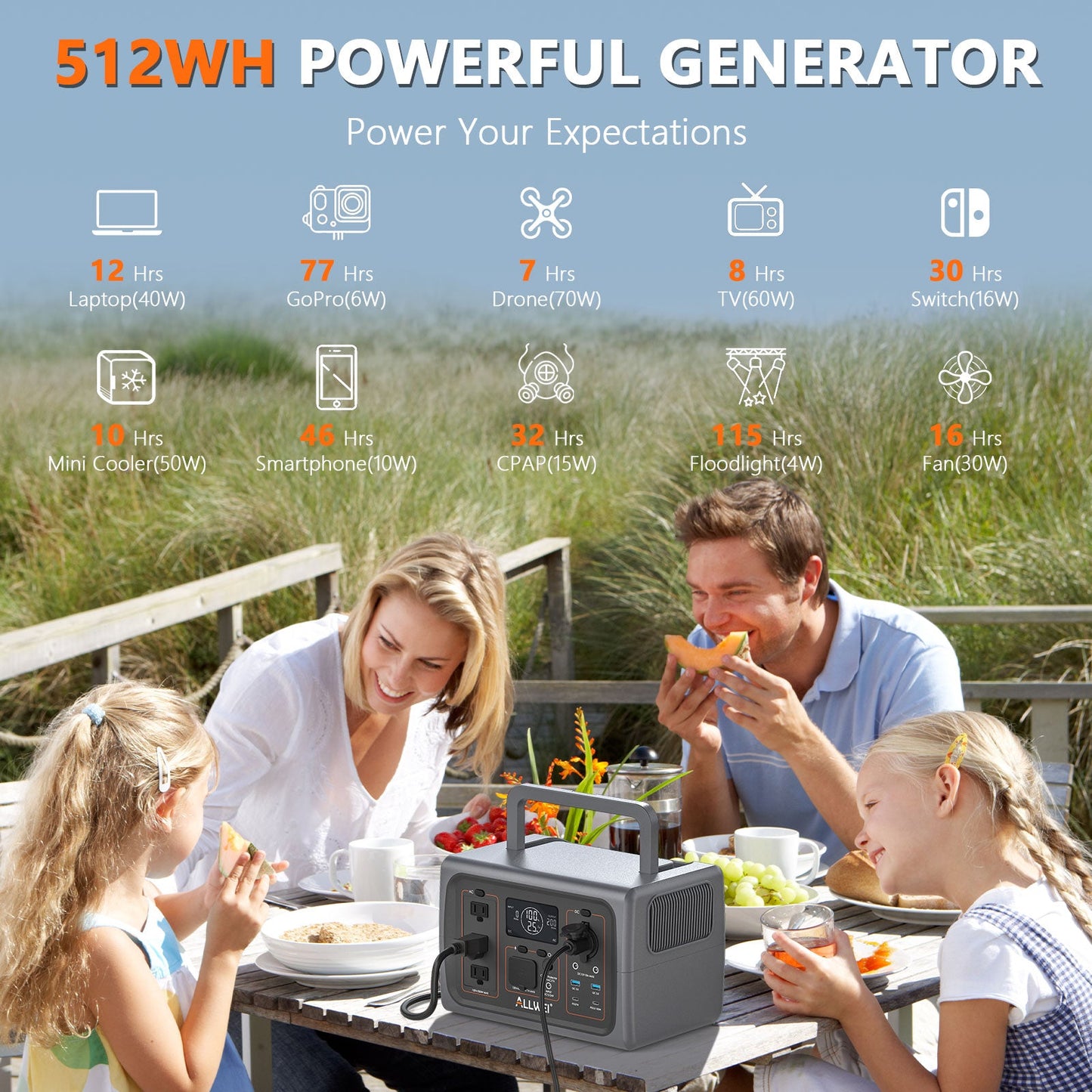 ALLWEI PPS600  Portable Power Station 500W | 512Wh