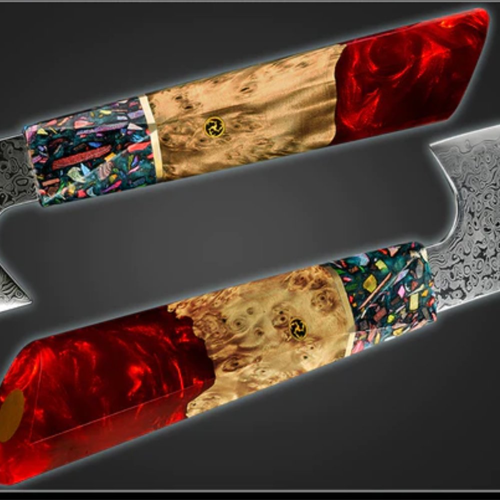 Pristine 8" VG10 Chef Knife Damascus Kiritsuke Knife with Exotic Olive Wood Handle