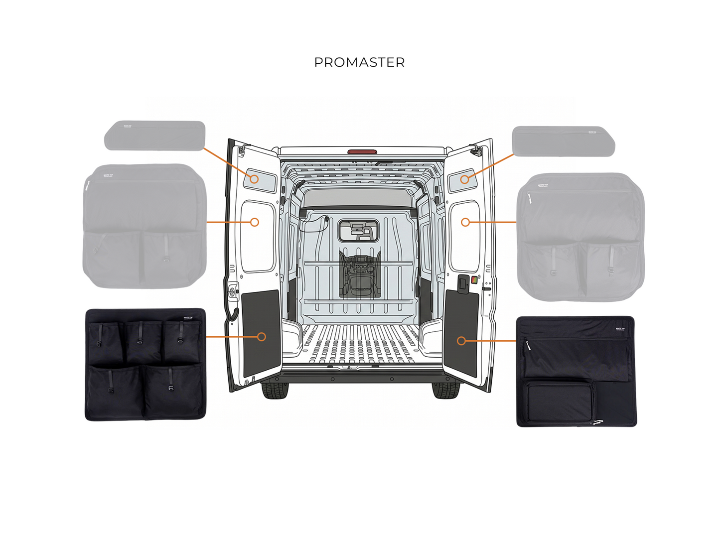 Ram Promaster Lower Rear Door Storage Panels (Pair)
