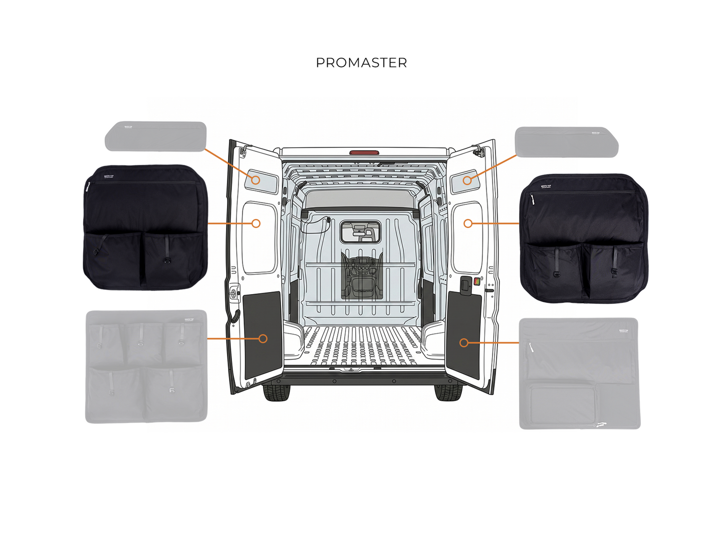 Ram Promaster Middle Rear Door Storage Panels (Pair)