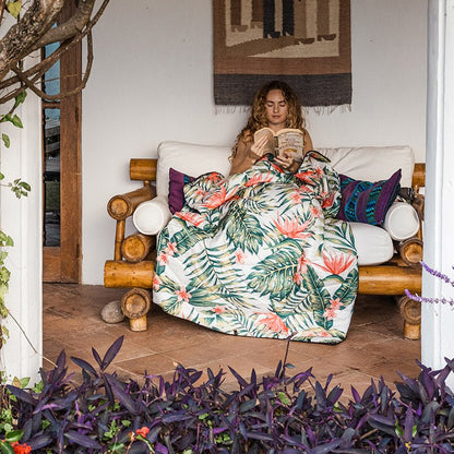 Puffer Blanket: Palms Pink