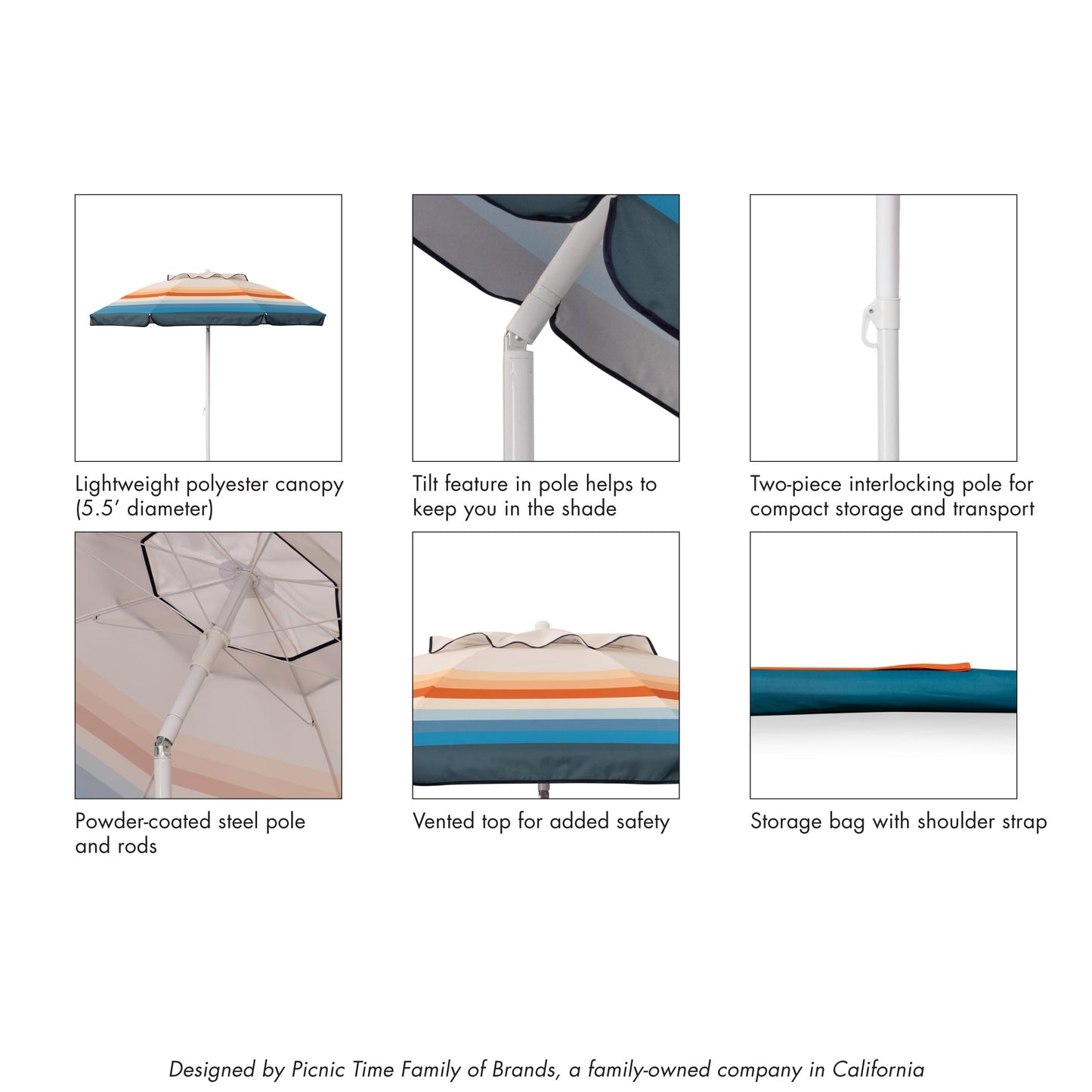 5.5 Ft. Portable Beach Umbrella