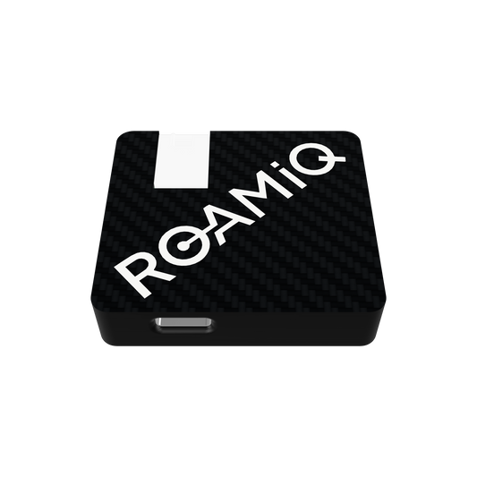 ROAMiQ VELIT module in its black carbon-pattern case