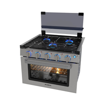 Camplux RV Stove Gas Range Oven w/ 3 Burners Cooktop 17 Inches
