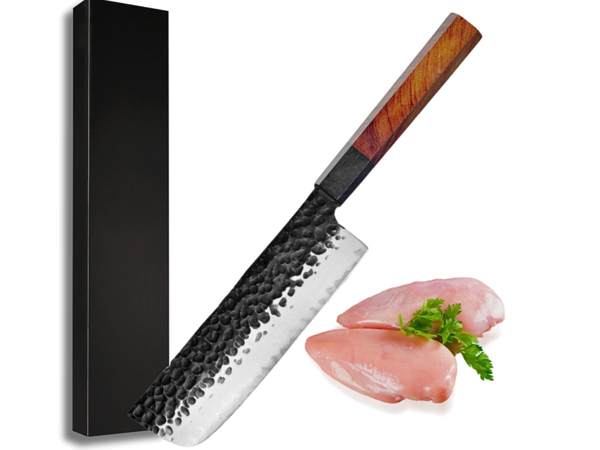 Ryujin™ 7.0" Nakiri Knife with Rosewood & Ebony Wood Handle